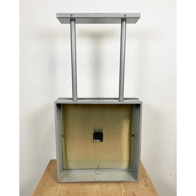 Large Industrial Double-Sided Factory Clock from Pragotron, 1970s For Sale - Image 18 of 18