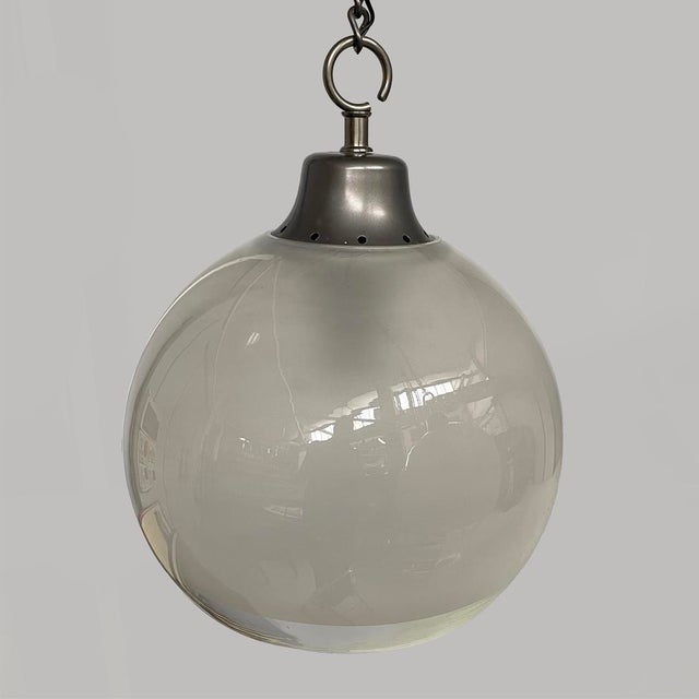 Metal Mid-Century Modern Italian LS10 Pendant Lights attributed to Luigi Caccia Dominioni for Azucena,, 1960s, Set of 3 For Sale - Image 7 of 14