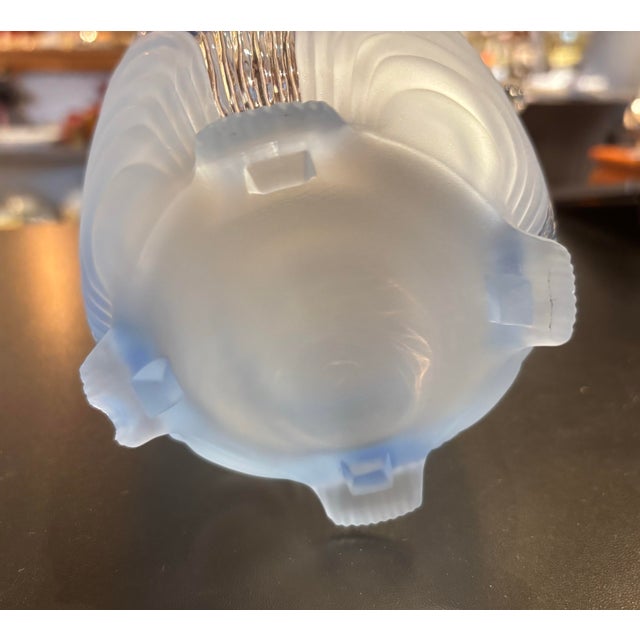 1950s Art Nouveau Cambridge Glass Alpine Moonlight Blue Ice Bucket For Sale - Image 9 of 12