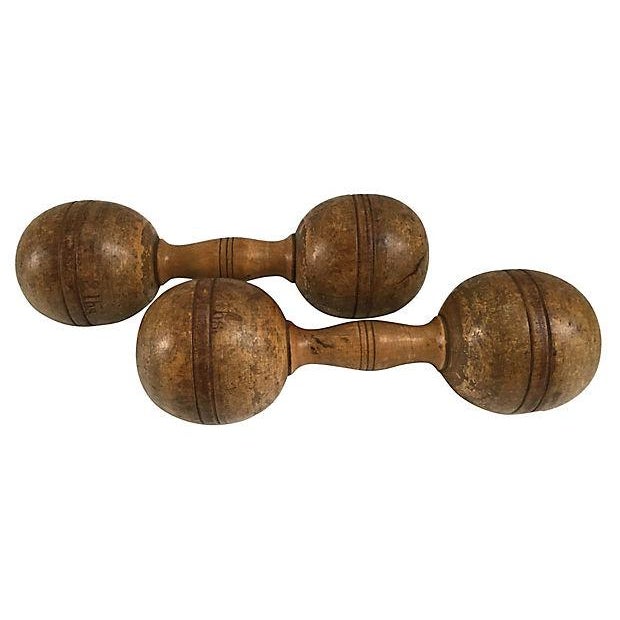 19th Century 19th Century Wood Dumbbells - A Pair For Sale - Image 5 of 5