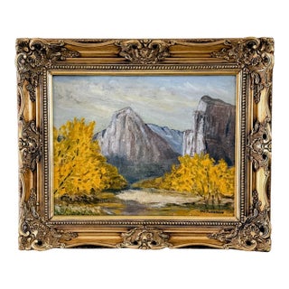 Kay Thompson Fall Foliage Landscape Yosemite National Park Signed Oil on Panel For Sale