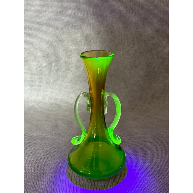 Mid-Century Uranium Glass Vase, 1960s For Sale - Image 6 of 8