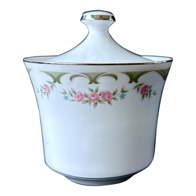 Vintage Wyndham China Sugar Bowl – Lizbeth Pink Rose Pattern, Retro Dinnerware For Sale