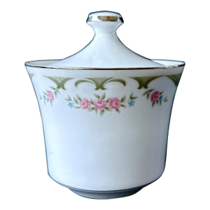 Vintage Wyndham China Sugar Bowl – Lizbeth Pink Rose Pattern, Retro Dinnerware