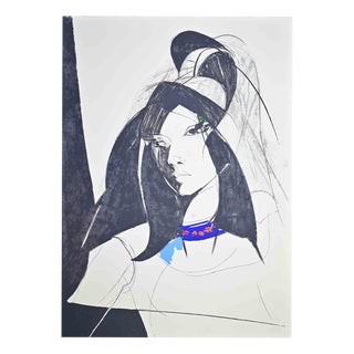 Sandro Trotti, Young Woman, Lithograph, 1980 For Sale