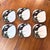 Late 20th Century Sango Quadrille Semi-Porcelain Black Lilies #5101 Snack Plates, Made in Korea- Set of 6 For Sale - Image 11 of 12