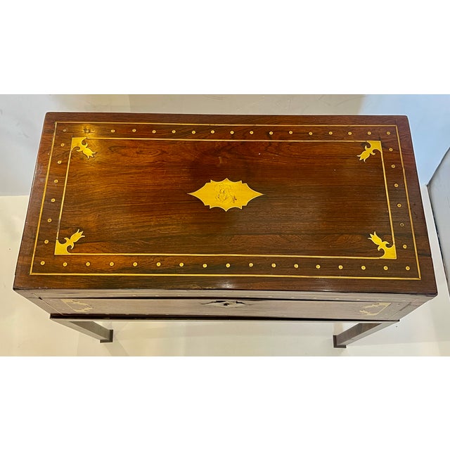 Campaign English Campaign Walnut Travel Lap Desk on Stand For Sale - Image 3 of 17