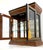 A Vintage Style Double Glass Mirrored Burl Curio Inlaid Marquetry Made in Italy For Sale - Image 11 of 11
