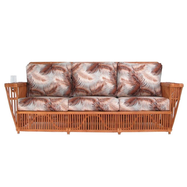 Presidents Stick Reed Rattan Nantucket 3 Seat Sofa For Sale - Image 4 of 8