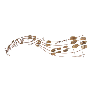 Mid Century Musical Staff & Notes Metal Wall Sculpture
