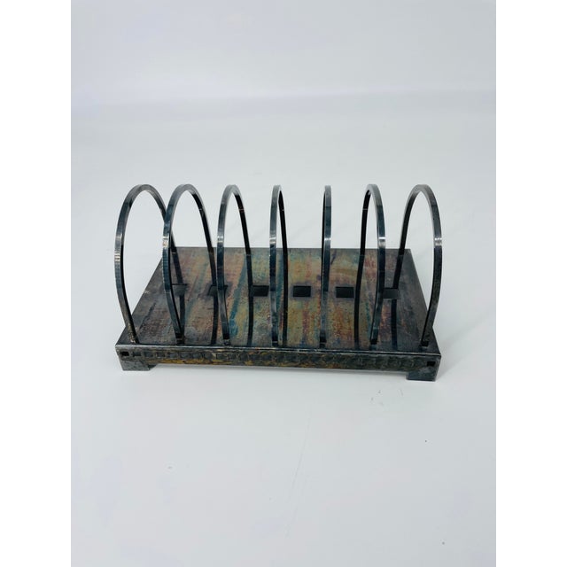 Mid-Century Modern Art Deco Style Metallic Letter Holder For Sale - Image 3 of 7