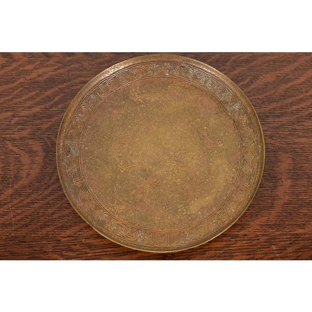Tiffany Studios New York Bronze Plate With Greek Key Design For Sale - Image 9 of 9
