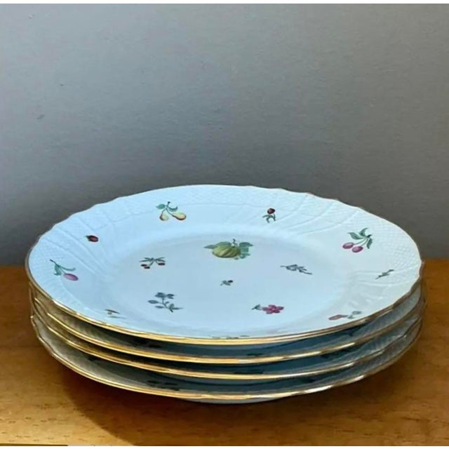 Vintage Richard Ginori Italian Floral and Fruit Porcelain Plates - Set of 4 For Sale - Image 12 of 12