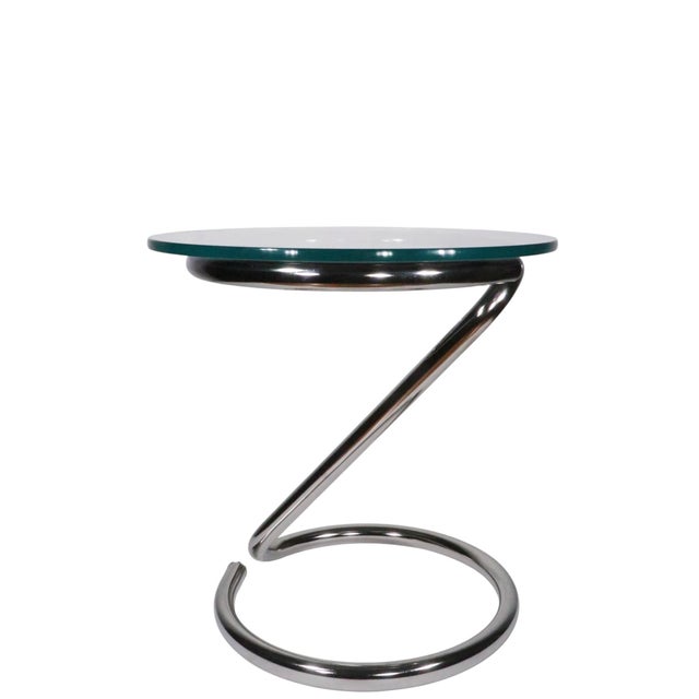 Mid Century Space Age Chrome Base Glass Top Table C. 1960/70's For Sale - Image 14 of 14