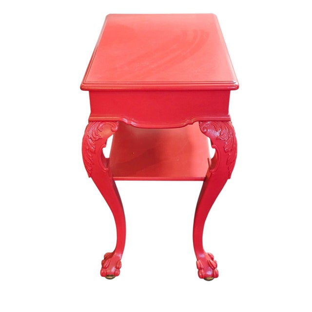 Neo-Baroque parlor table modernized with red and gold painting. Perfectly suited for both modern and classical interiors....