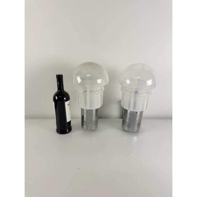 Metal Mid-Century Modern Murano Glass and Metal Wall Lamps, 1960s, Set of 2 For Sale - Image 7 of 17