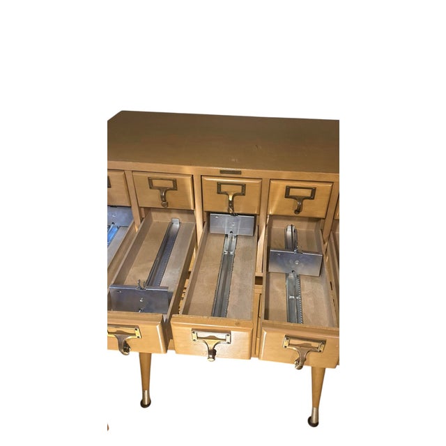 1950s 1950s Library Card Catalog Standard Wood Products Corp. Library Division, New York For Sale - Image 5 of 6