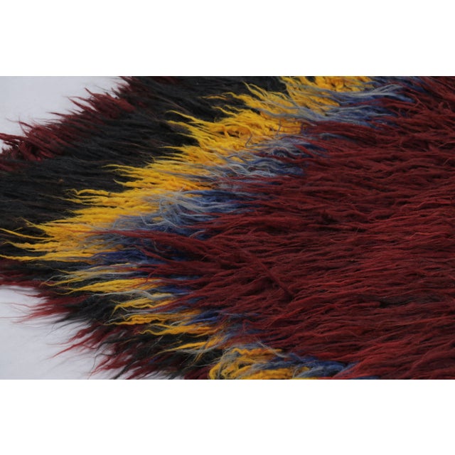 Traditional Vintage Turkish Tulu Rug, Deep Red Field With Borders in Soft Pile - Rug & Kilim For Sale - Image 3 of 7