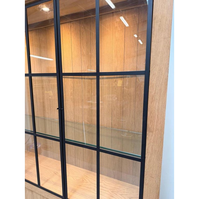 Iron Jason Display Cabinet in Oak from Flamant Interiors For Sale - Image 3 of 7
