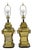 Vintage Chinoiserie Chinese Ginger Jar Brass Plated Metal Table Lamps - A Pair For Sale