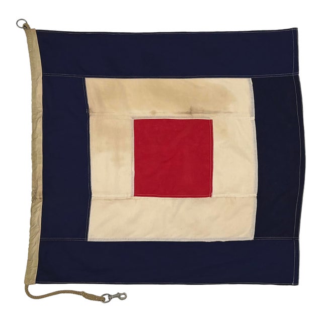 Vintage Cotton Nautical Signal Flag For Sale
