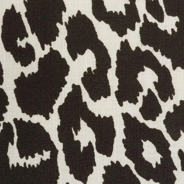 Schumacher Iconic Leopard Indoor/Outdoor Fabric in Graphite For Sale