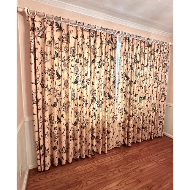 Vintage Chintz Schumacher, Tonquin Clarke & Clarke, Brunschwig & Fils Style Designer Fabric Panels. Mid Century Drapery...