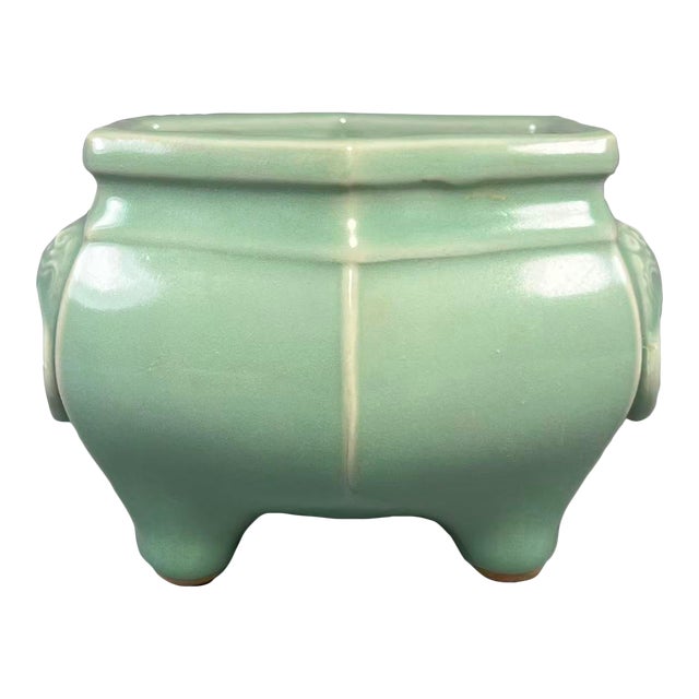 Longquan Celadon Hexagonal Censer, Chinese Ceramic Incense Burner For Sale