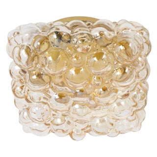 Small Amber Bubble Glass Sconce by Helena Tynell for Limburg, Germany, 1960s For Sale