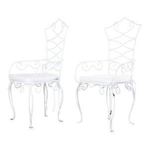 Rene Drouet French Bistro Chairs, Mid 20th Century, Pair
