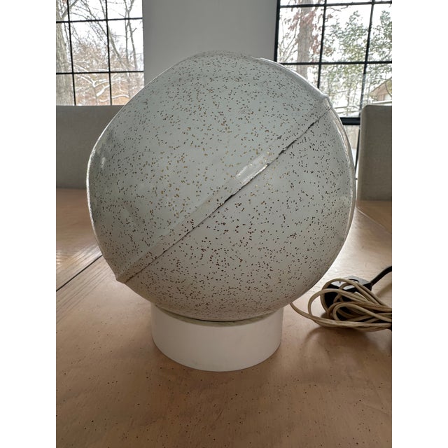 White Mid 20th Century Afco Spotlight Atomic Table Lamp Dome Globe Eyeball Light For Sale - Image 8 of 9