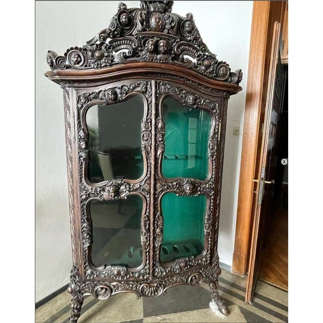 Monumental French Display Cabinet with Bourbon Coat of Arms, 1740 For Sale - Image 11 of 12