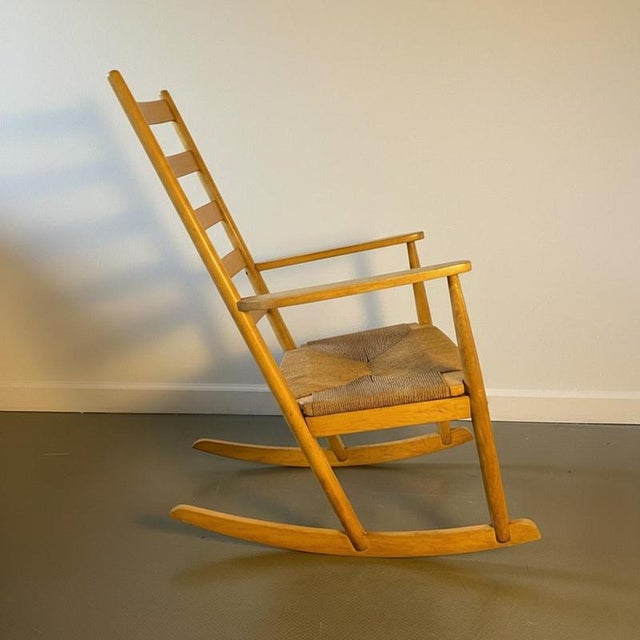 Mid-Century Rocking Chair in the style of Hans Wegner For Sale - Image 4 of 5