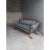 American Empire style sofa consisting of mahogany frame, blue fabric with different shape designs and light blue ribbon,...