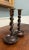 Antique English Barley Twist Candlesticks Candle Holders Oak Pair 10.5" Tall For Sale - Image 4 of 17