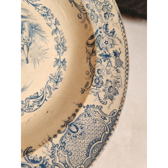 Antique French Hollow Plate from Terre de Fer de Grigny For Sale - Image 6 of 15