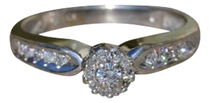 The Alianna: Ladies Vintage Diamond Engagement Ring in 14K