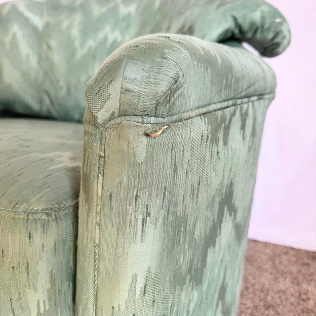 Postmodern Turquoise Fabric Swivel Lounge Chairs - A Pair For Sale - Image 9 of 9