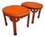 Vintage Palm Beach Regency Red Carved Oval Wood Ming Leg Side Tables by Jasper- A Pair For Sale