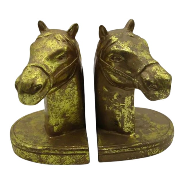 Vintage Equestrian Horse Head Bookends - a Pair For Sale