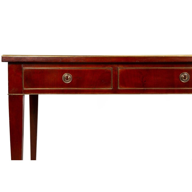 Baltic Neoclassical Mahogany, Brass & Leather Writing Desk, Late 19th Century For Sale - Image 15 of 18