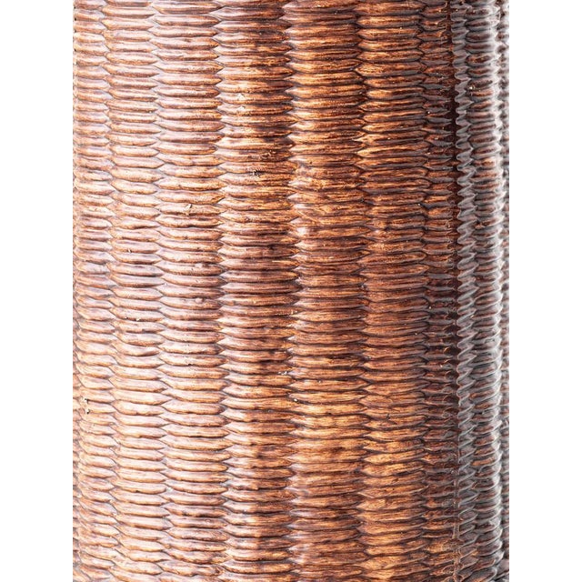 1980s Wicker Table Lamp with New Woven Cream Cord Lampshade, 1970s For Sale - Image 5 of 11