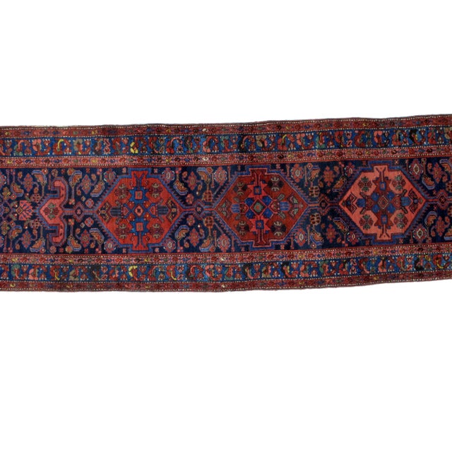 Persian Antique Hamadan Runner - 3' X 17' For Sale - Image 3 of 6
