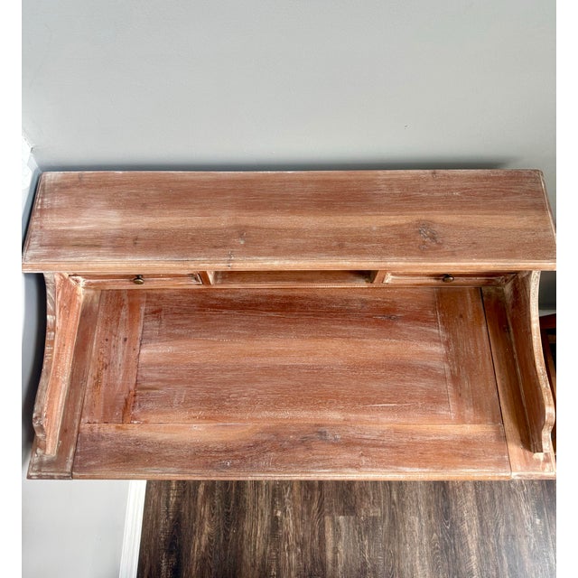 1990s Distressed Mahogany Wood Ladies Writing Desk - Excellent Condition For Sale - Image 12 of 12
