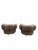 Mid-Century Modern Barrel Back Swivel Lounge Chairs Newly Reupholstered in Camel Alpaca Wool – Pair A striking pair of...