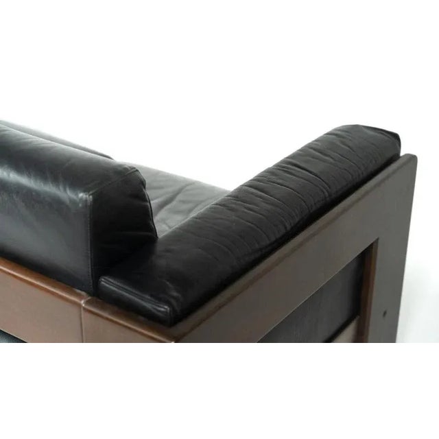 Wood Bastiano Sofa in Leather and Wood by Tobia Scarpa for Knoll, 1960 For Sale - Image 7 of 18