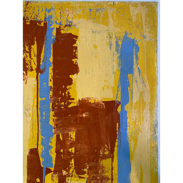 Large Abstract Expressionist Painting by John Frates, Florida, Blue Yellow Red For Sale - Image 10 of 10