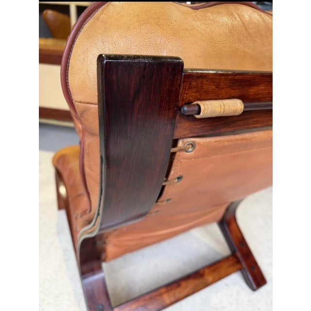 Tan Mid-Century Modern Norwegian Tan Leather Lounge Chair by Oddvin Rykken for Rybo Rykken & Co For Sale - Image 8 of 18