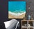 Turquoise Dreams by Ana Hefco | Layered tinted resin on wood panel Abstract ocean scene with beach. For Sale - Image 4 of 5