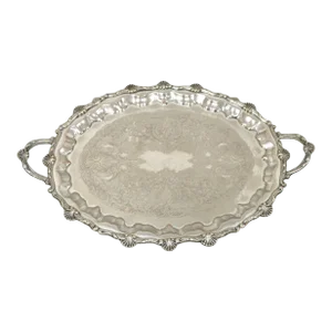 Vintage Edward San Giovanni Silver Plated Shell Form Twin Handle Platter Tray